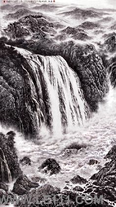 昌国庆的作品“滴水穿石断岩千尺”